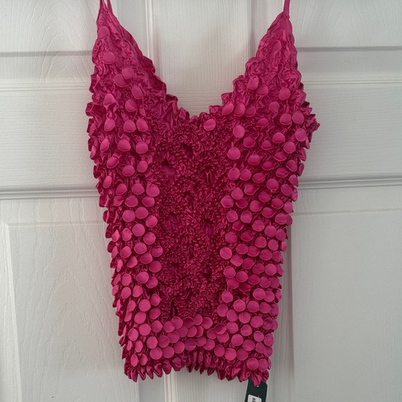 Pink Textured Women's Top - Picture 4 of 5